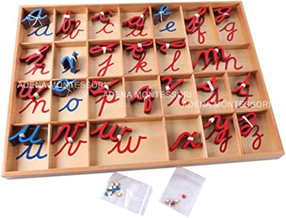Small Cursive Moveable Alphabet-Montessori Grammar Symbols Cards with Box-Montessori Materials Language Educational Tools Preschool Learning