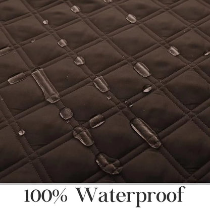 TOMORO Non-Slip Quilted Recliner Cover, 100% Waterproof Recliner Chair Slipcover Furniture Protector with Pockets, Washable Couch Cover with Elastic Straps for Kids and Pets，23 Inch