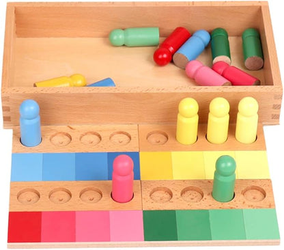 YHZAN Montessori Color Game Resemblance Sorting Task Sensorial Material Early Devlopment Toy Famlily Version