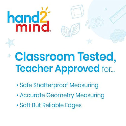 hand2mind Safe-T Math Compass, 10 in. Blue Compass, Compass for Geometry, Compass Drawing Tool, Dysgraphia Tools for Kids, Circle Drawing Tool, Compass Set, Math Classroom Supplies (Set of 12)