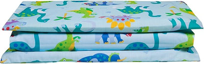 Wildkin Kids Nap Mat Cover for Boys & Girls, Sewn-in Flap Design Rest Mat Cover, Perfect for Preschool and Daycare, Fits Our Vinyl Nap Mat up to 1.5 Inches Including Basic Sleep Mat (Dinosaur Land)
