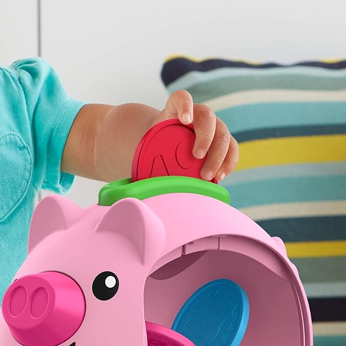 Fisher-Price Baby Musical Toy Laugh & Learn Count & Rumble Piggy Bank with Songs & Motion for Infants & Toddlers Ages 6+ Months