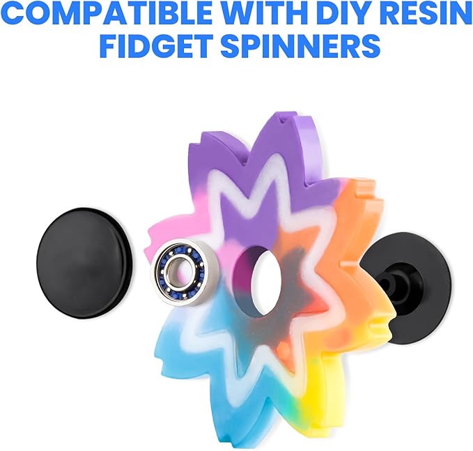 NiArt Fidget Spinner Toy DIY Bearing with Caps Set 48-Pack, MR137 0.5" Single-Sealed Chrome Steel Bearing Balls Replacement High Speed 13mmx7mmx4mm Epoxy Resin Casting Craft Skateboard Stress Reliever