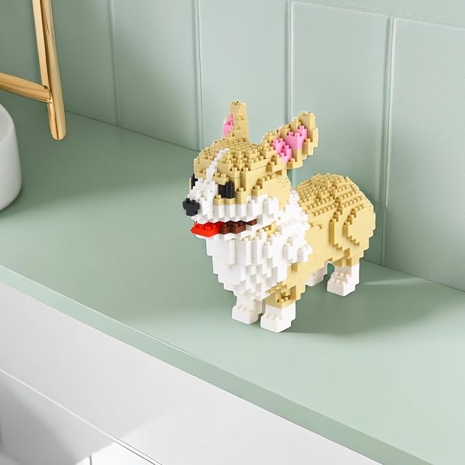 Larcele Micro Dog Building Blocks Pet Mini Building Toy Bricks,950 Pieces KLJM-02 (Welsh Corgi)