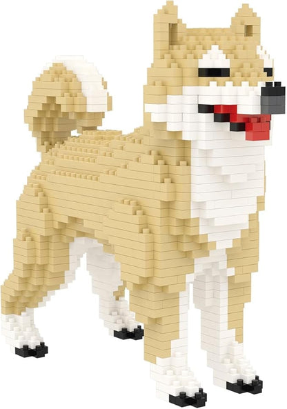 Larcele Micro Dog Building Blocks Mini Pet Building Toy Bricks, 814 Pieces KLJM-02(Female Shiba Inu)
