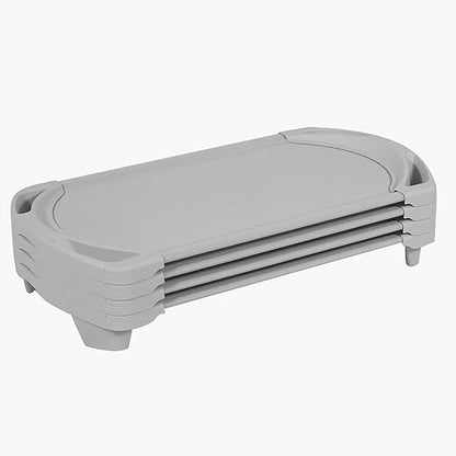 Children’s Factory SpaceLine Nap Cots, Kids Daycare and Preschool Sleeping Cot, Toddler Size, Set of 4, Gray