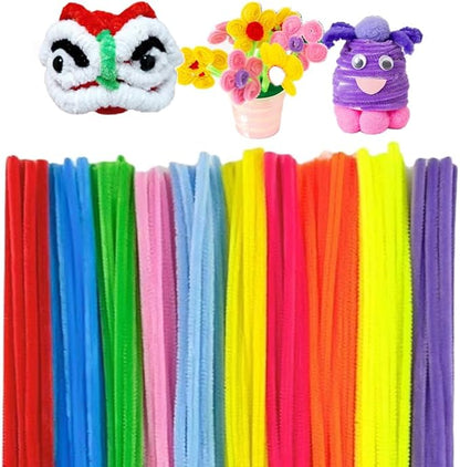 300 Pcs Thick Pipe Cleaners Craft Supplies 7 Assortment Pastel Macaron Color Chenille Stems for Art and Craft Projects Creative DIY Decorations (Light color-300pcs)