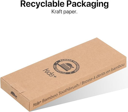 Sea Turtle Plant-Based Bristles, Bamboo Toothbrushes, Soft Natural Toothbrush for Kids (4 Pack)