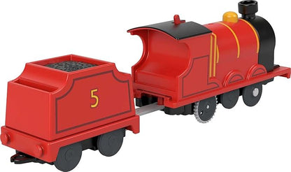 Thomas & Friends Motorized Toy Train James Battery-Powered Engine with Tender for Preschool Pretend Play Kids Ages 3+ Years