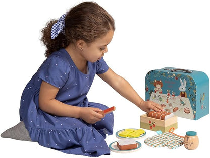 Manhattan Toy Forest Tales 17-Piece Pretend Bread Baking and Serving Set for Two with Carrying Case