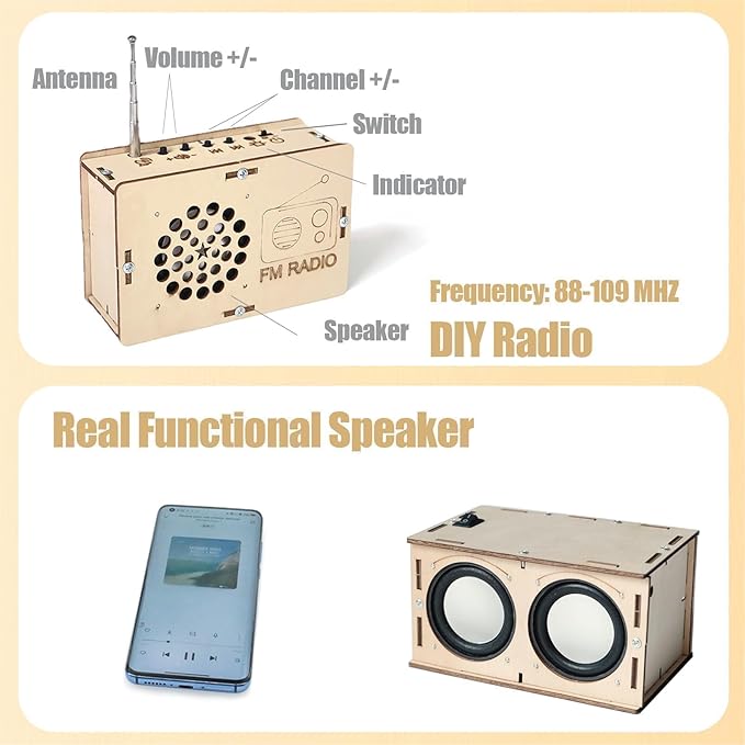 STEM Toys for Ages 8-13 Stocking Stuffers Teen Easter Basket Stuffers Gifts for 9 10 11 12 14 15 Year Old Boys Girls Kids Science Engineering Kit Circuit DIY Electronics Project Building Speaker Radio