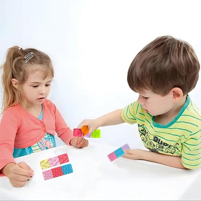 8 Pack Sensory Toys for Kids with Autism, Fidget Toys Adults Calming, Sensory Stickers for Anxiety Relief Items, Fidget Strips for Classroom Desk for Travel, Easter Gifts for Kids
