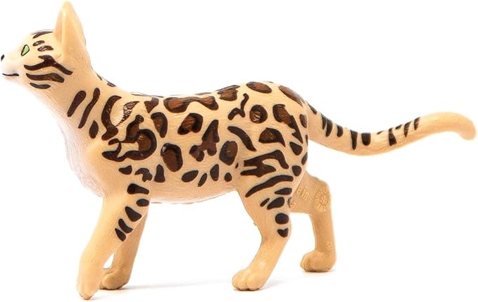 Schleich Farm World, Realistic Cute Cat Toys for Boys and Girls Ages 3 and Above, Bengal Cat Toy, 1 Count (Pack of 1)