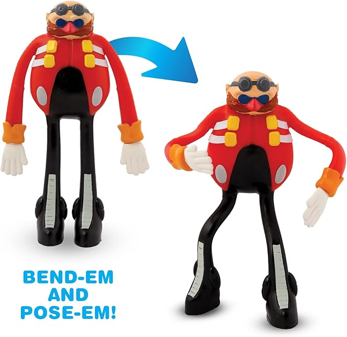 TCG Toys Bend-EMS - Sonic The Hedgehog - The Original Bendable, posable Actions Figures from The 90's are Back! Great Birthday Gifts for Kids, Boys, and Girls
