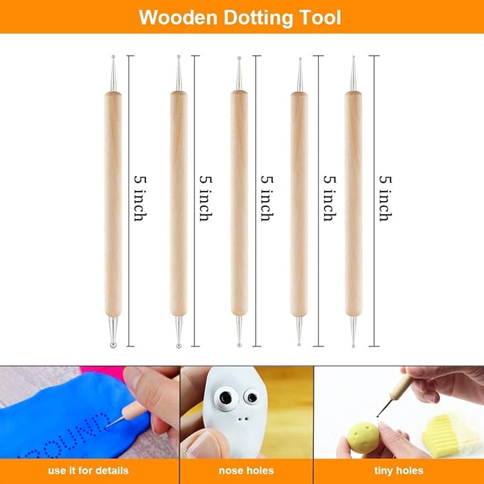 DIY Polymer Clay Tools, 25pcs Polymer Clay Sculpting Tools with Storage Bag Modeling Clay Tools Clay Sculpting Tools for Kids