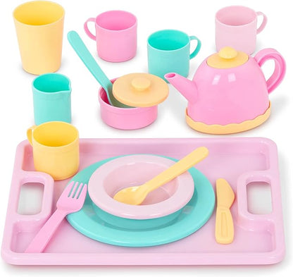 Battat- Play Circle- Dish Set – Plates, Cups, And Tea Party Toys – Play Kitchen For Toddlers- Pretend Play – 3 years + (34 Pcs)
