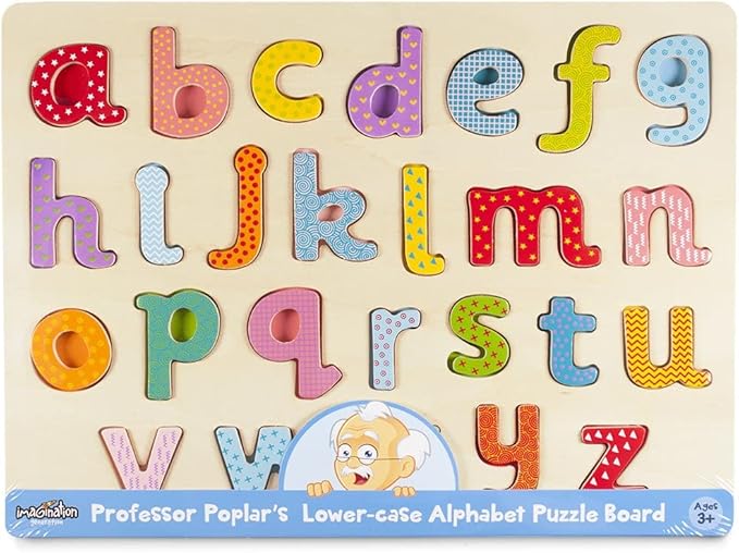 Imagination Generation USA States Chunky Puzzle Board - Learn All 50 States with Professor Poplar's Wooden Pegged Puzzles - Children's Educational Toys - USA States