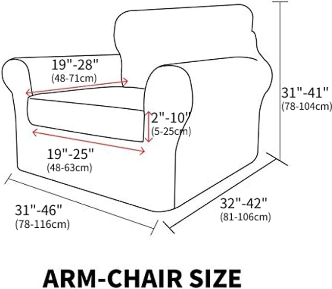 MAXIJIN 2 Piece Jacquard Chair Covers with Arms Super Stretch Non Slip Chair Slipcover for Living Room Dogs Pet Friendly Elastic Sofa Couch Protector Armchair Cover (Chair, Light Gray)