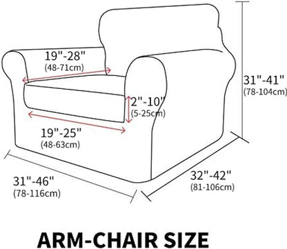 MAXIJIN 2 Piece Jacquard Chair Covers with Arms Super Stretch Non Slip Chair Slipcover for Living Room Dogs Pet Friendly Elastic Sofa Couch Protector Armchair Cover (Chair, Dark Coffee)