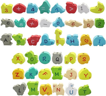 BMTOYS Wooden Lacing Beads Montessori Educationa Threading Learning Toys for 3+ Year Olds Preschool Activities Stringing Toys for Boys Girls