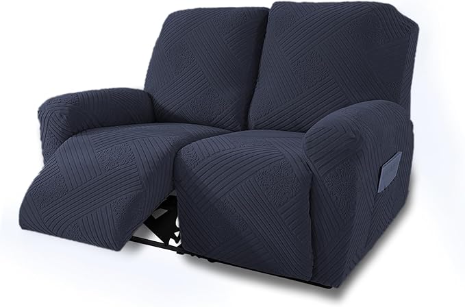 NORTHERN BROTHERS Recliner Loveseat Covers - Recliner Sofa Covers 2 Seater Loveseat Covers for Reclining Loveseat Recliner Cover, Deep Blue