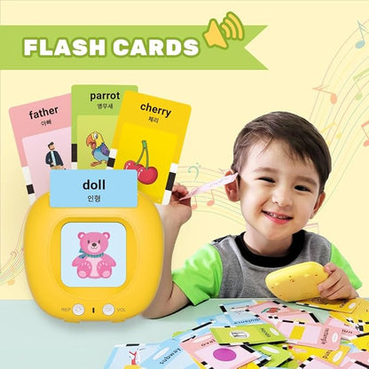 Premium Korean-English Bilingual Talking Flashcards | Educational Toy for Toddlers, Boys & Girls | Language Learning Tool with Clear Pronunciation & Sound Effects