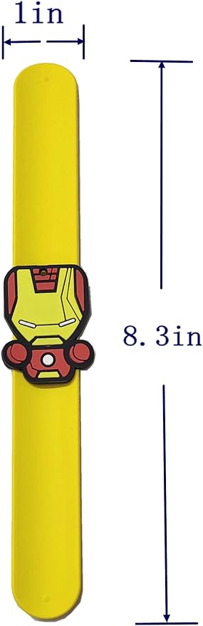 6Pcs Sets Include 6 Cartoon Character Silicone Slap Bracelets, and 6 Keychains.Boys and Girls Party Favors Gifts Carnival Prizes.