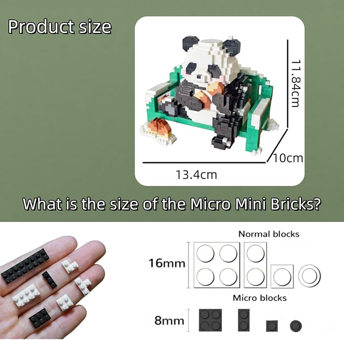 QMEAKMONY Mini Building Blocks Panda Sets Cute Micro Mini Panda Building Bricks for Adults Micro Nano Bricks Perfect Party Favors for Teenagers(1541 PCS)