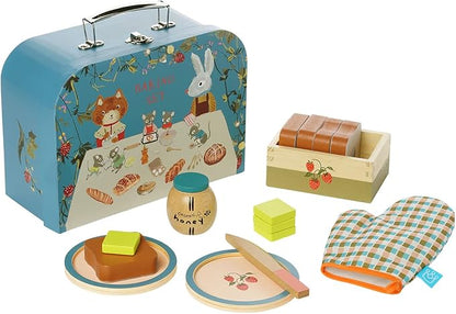 Manhattan Toy Forest Tales 17-Piece Pretend Bread Baking and Serving Set for Two with Carrying Case