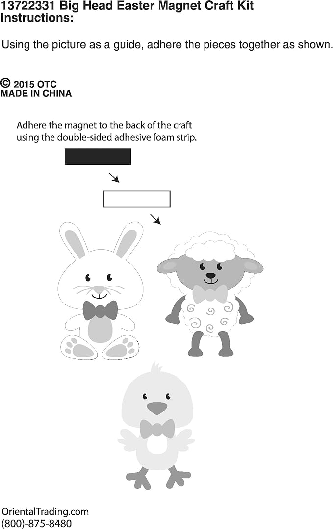 Big Head Easter Magnets Craft Kit -12 - Crafts for Kids and Fun Home Activities