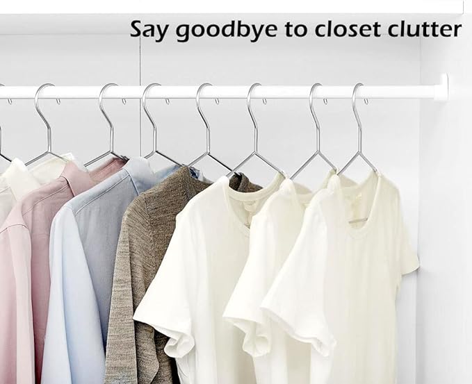 KEETDY 50 Pack Metal Hangers Coat Hangers Heavy Duty Stainless Steel Clothes Hanger for Closet Clothing Shirt Suit Pant 16.4 Inch