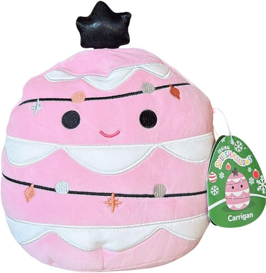 Squishmallows Officially Licensed Kellytoy B Christmas 2024 Squad Plush -Squishy Stuffed Animal Toy - Gift for Kids, Girls & Boys 8 Inch (Carrigan Pink Tree)