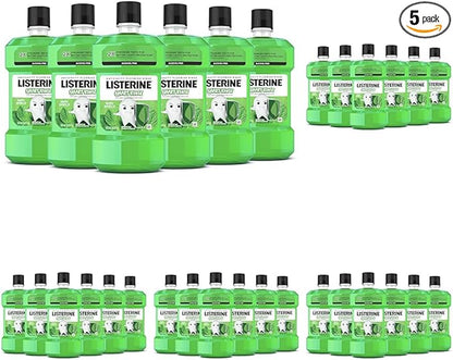 Listerine Smart Rinse Kids Mouthwash, ADA Accepted, Alcohol-Free Anticavity Sodium Fluoride Mouthwash, Oral Rinse for Dental Cavity Protection, Mint Shield Flavor for Children's Oral Care, 500 mL