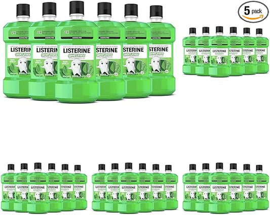 Listerine Smart Rinse Kids Mouthwash, ADA Accepted, Alcohol-Free Anticavity Sodium Fluoride Mouthwash, Oral Rinse for Dental Cavity Protection, Mint Shield Flavor for Children's Oral Care, 500 mL