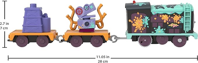 Thomas & Friends Motorized Toy Train Frosting Diesel Engine with Cargo Car & Robot Piece for Preschool Pretend Play Kids Ages 3+ Years