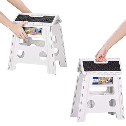 ACKO 10pack Folding Step Stool - 13" Height Premium Heavy Duty Step Stools for Adults and Kids, Upgrade Step Stool Kitchen Garden Bathroom Stepping Stool (White)
