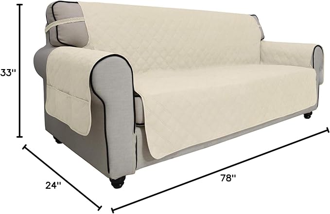 Easy-Going Sofa Slipcover Oversized Sofa Cover Waterproof Couch Cover Furniture Protector Cover Pets Covers Washable Non-Slip Fabric Pets Kids Children Dog Cat (Oversized Sofa, Ivory)