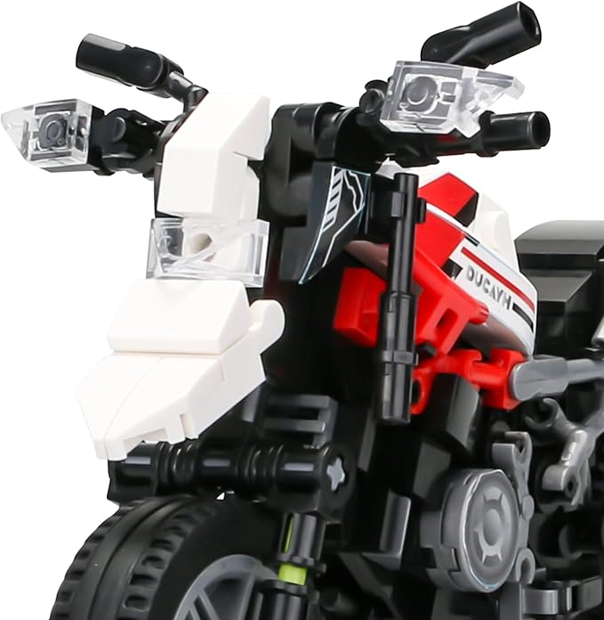 Motorcycle Building Blocks for Boys, 88012 Collectible Motorcycle Display Models Off-Road Motorbike Building Toy 303Pcs,Birthday for Age 6+ Boys, Compatible with Classical Brand Set