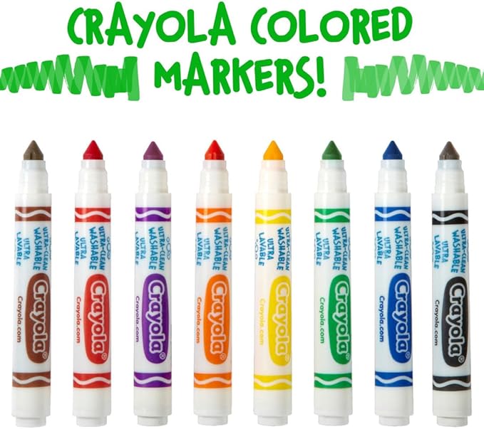 Crayola Washable Markers - Green (12ct), Kids Broad Line Markers, Bulk Markers for Classrooms & Teachers