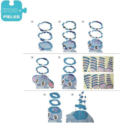 Building Bricks 1700+ Pieces Set - Classic Cartoon Characters Building Blocks - Mini Building Block for Boys Girls & Adults (Blue)