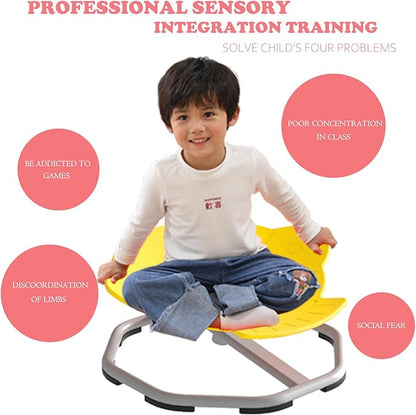 Sensory Spinning Chair for Kids with Autism,Sit and Spin Chair for Kids Autism, 360° Sensory Integration Training Toy,Swivel ADHD Chair,Sensory Equipment,Special Education (UFO Shape, Red)