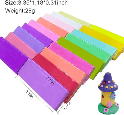 60 Colors Polymer Clay Set, 1oz/Block Oven Bake with 19 Sculpting Clay Tools and 14 Kinds of Different Accessories, Non-Stick, Non-Toxic, Ideal DIY Gift for Kids