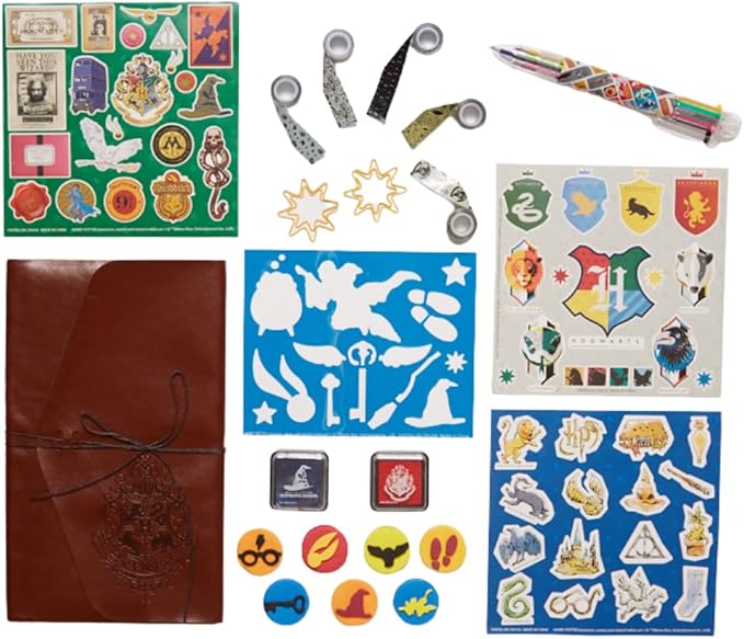 Innovative Designs Harry Potter Journal Set for Kids – Smash Leather Journal Kit with Stickers, Stamps & Tape