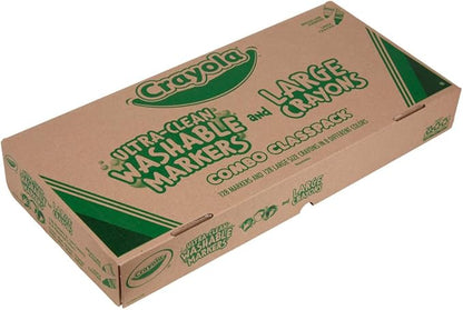 Crayola Large Crayons & Ultra Clean Washable Markers (256 Count), Assorted Colors, Styles Vary