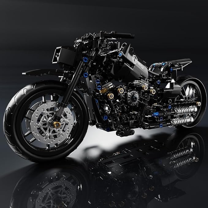 RiceBlock Motorcycle Toys Building Blocks Set, 1:8 Scale Model Gift, Suitable for Motorcycle Models for Boys Age 8-12, 575 Pieces