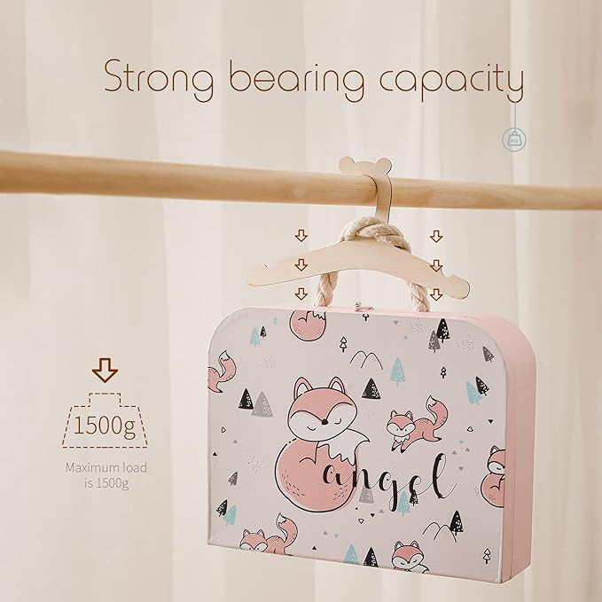 20 pcs Wooden Kids Hangers,9inch Baby Nursery Closet Hangers,Cute Non Slip Wood Baby Toddler Hangers,Children Wood Coat Hanger for Baby Toddler Kids Clothes & Pants