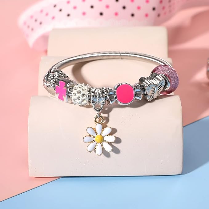 PinkSheep Bracelets for Kids, 6PC, Little Girl Friendship Bracelets Charm Bracelet, Party Favor Dress Up