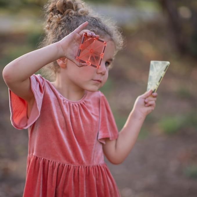 MAGNA-TILES Color Shop Pastel 20-Piece Magnetic Construction Set, The Original Magnetic Building Brand