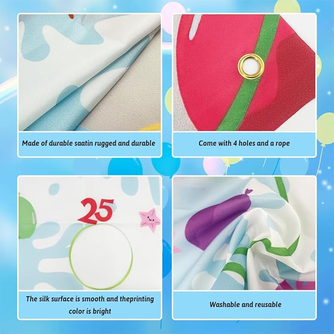 Summer Pool Toss Game Banner with 3 Bean Bags Outdoor Sport Activity for Kids 4 Score Holes Splash Water Ball Banner Birthday Party Decoration Supplies for Kids Adults, Blue