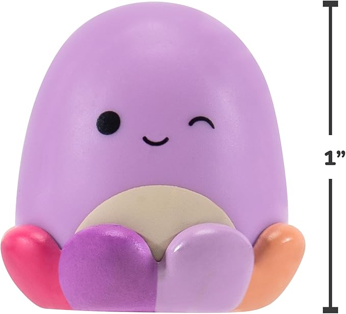 Squish-a-longs 8 Pack - 1” Mini-Squish with 2 Accessories, 1 Ring, and a Collector’s Guide - Collect, Trade, & Play